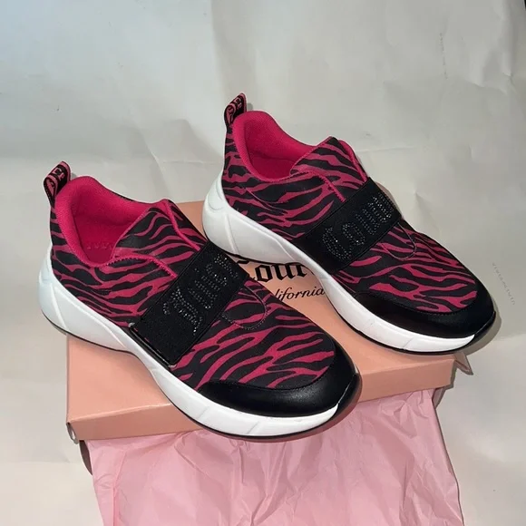 Juicy Couture Pink Zebra Sneakers - Picture 1 of 8